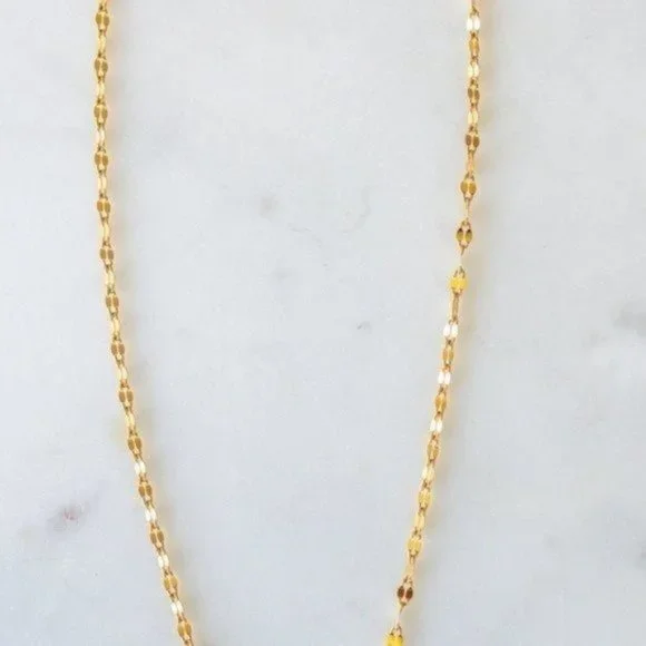 Dainty Gold Sparkle Chain Waterproof Sparkly Gold Necklace Layering Necklace - Picture 3 of 12
